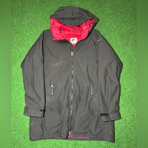 Vintage Nike Jacket 90s Womens Medium White Tag Black Park Winter Coat
